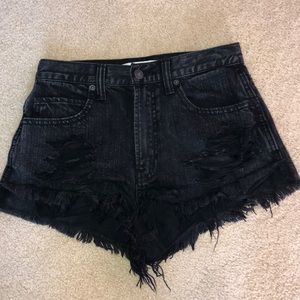 Black high waisted festival shorts